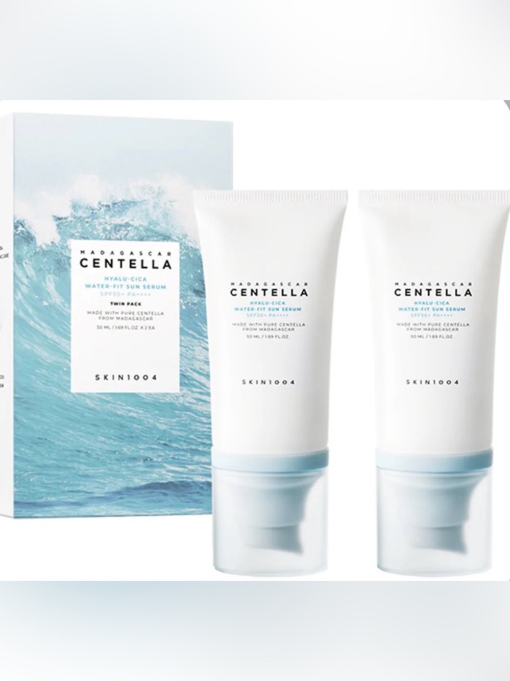 Skin1004 Madagascar Centella Hyalu-Cica Water-Fit Sun Serum SPF50+ Twin Pack NIB
